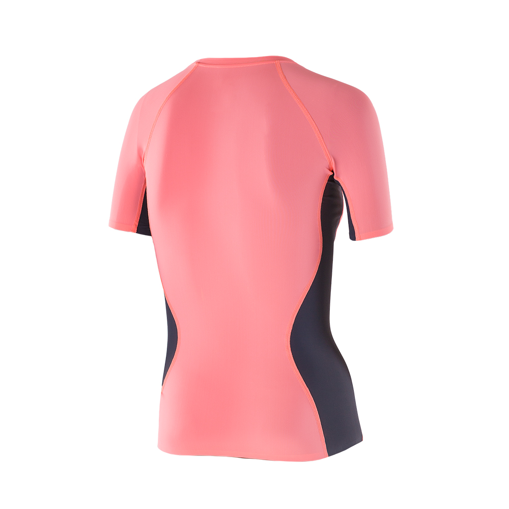 Women's Athletic Compression short sleeve Top Women, pink/grey - Zeropoint